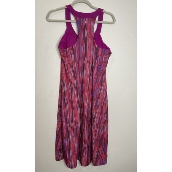 Prana Azalea Rainblur Alec Sleeveless Stretch Midi Dress Women Size L Pink - Picture 7 of 8